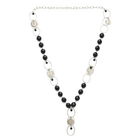 Collar Plata Monedas Pîedra Onice