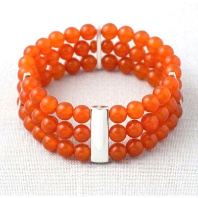 Pulsera Elastica Piedra y Plata