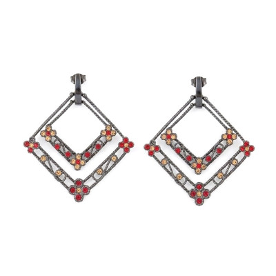 Pendientes Plata Piedras Color