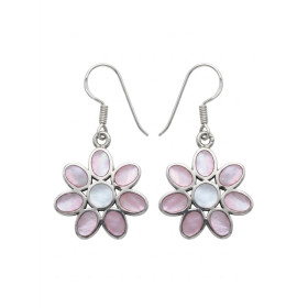 Pendientes Plata Flor Nacar