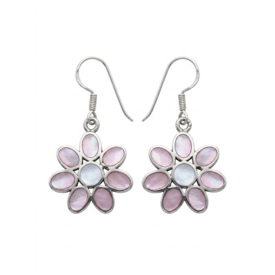 Pendientes Plata Flor Nacar
