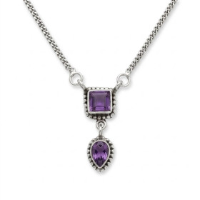 Collar Plata Colgante con Amatista