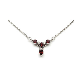 Collar Plata Colgante con Granates