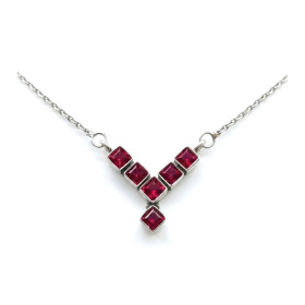 Collar Plata Colgante con Granates