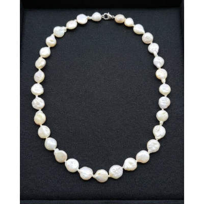 Collar de Perla Natural Barroca con Cierre Plata