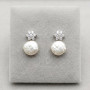 Pendientes Plata con Perla Natural Barroca y Circonitas