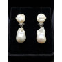 Pendientes Plata con Perla Natural Barroca y Circonita
