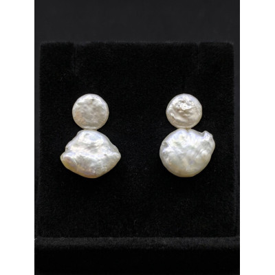 Silver Earrings and Natural Pearl | Pure Elegance
