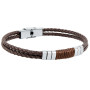 Pulsera de cuero y acero Duward