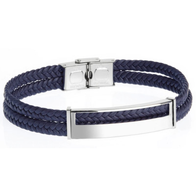 Pulsera de cuero y acero Duward
