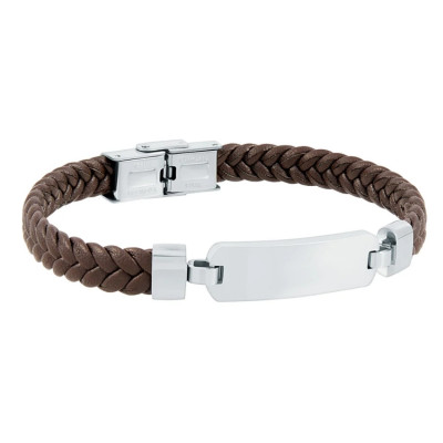 Pulsera de cuero y acero Duward