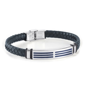 Pulsera de cuero y acero Duward