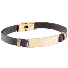 Pulsera de cuero y acero Duward