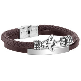 Pulsera de cuero y acero Duward
