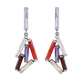 Pendientes Plata Circonitas Colores