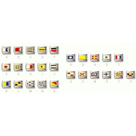 Pulsera Nautica con Banderas de Plata-25/26-www.monterojoyeros.com