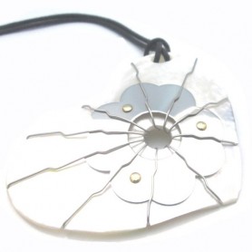 Colgante Acero y Oro Corazon-13tmd-www.monterojoyeros.com