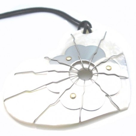 Colgante Acero y Oro Corazon-13tmd-www.monterojoyeros.com