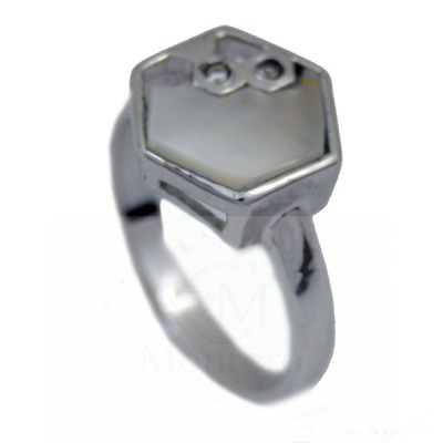 Sortija Plata y Nacar  13w65 - Montero Joyeros